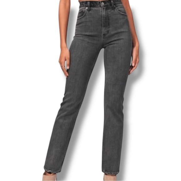 Abercrombie and Fitch The Ankle Straight Ultra High Rise Two Tone 30/10R - Picture 3 of 16